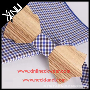 Mens Fancy Neckwear Large Handcraft Wooden Bow Tie with Silk Straps